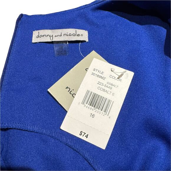 Danny and Nicole Sleeveless Scallop Dress Cobalt Blue 16 - Picture 5 of 6